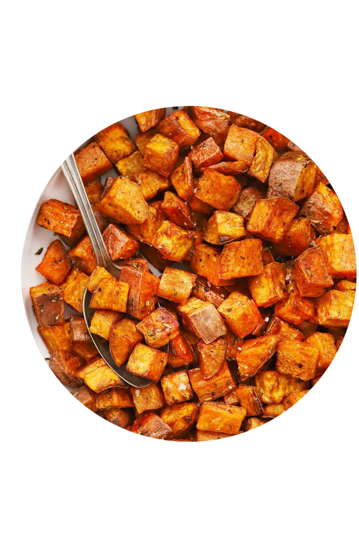 Roasted Sweet Potatoes Potato Chunks In Oven Oven Roasted Sweet