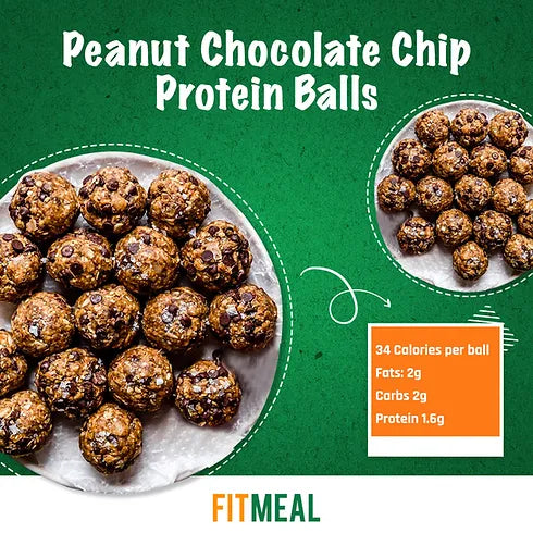 Peanut Chocolate Chip Protein Balls (10)