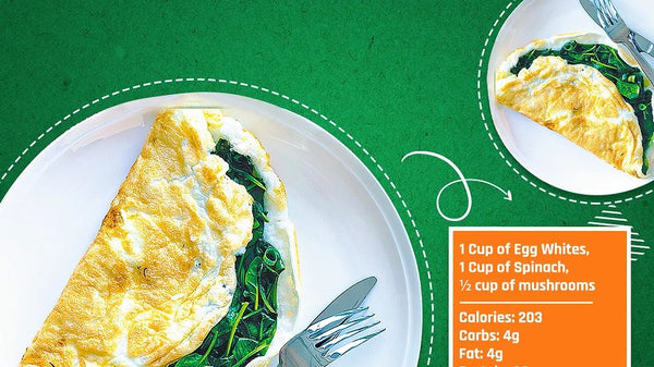 Egg White Omelette - Spinach and Mushroom